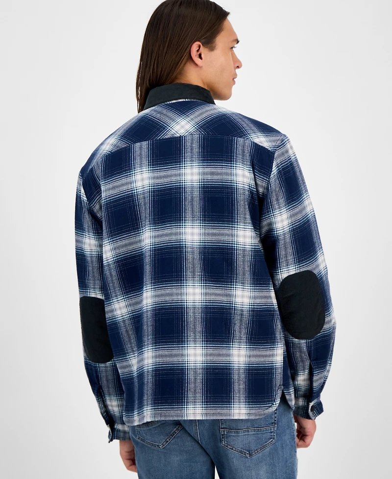 Sun + Stone Men's Rodgers Long-Sleeve Snap-Front Plaid Shirt Jacket, Macy's Exclusive