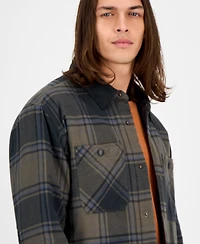 Sun + Stone Men's Mack Long Sleeve Snap-Front Plaid Shirt Jacket, Macy's Exclusive