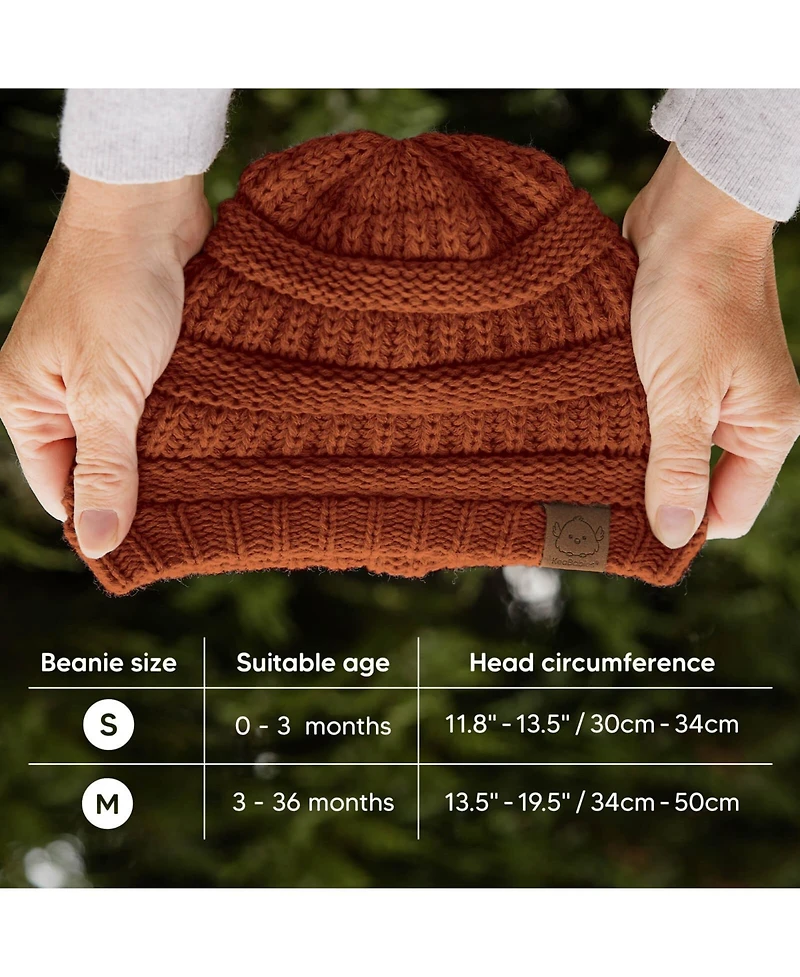 KeaBabies 3pk Warmzy Baby Beanies, 0-36 months Hats, Winter Hat for Newborn, Infant, Toddlers, Boys, Girls