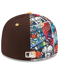New Era Men's Brown/Gold San Diego Padres 2025 Mlb Diamond Hero Edition Low Profile 59FIFTY Fitted Hat
