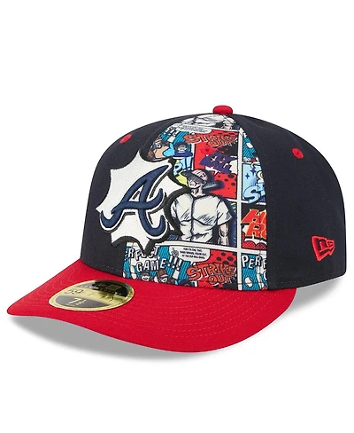 New Era Men's Navy/Red Atlanta Braves 2025 Mlb Diamond Hero Edition Low Profile 59FIFTY Fitted Hat