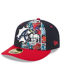 New Era Men's Navy/Red Atlanta Braves 2025 Mlb Diamond Hero Edition Low Profile 59FIFTY Fitted Hat
