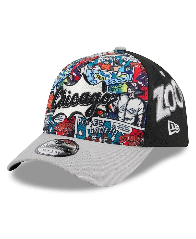 New Era Men's Black/Gray Chicago White Sox 2025 Mlb Diamond Hero Edition A-Frame 9FORTY Adjustable Hat