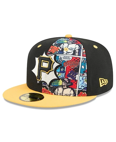New Era Men's Black/Gold Pittsburgh Pirates 2025 Mlb Diamond Hero Edition 59FIFTY Fitted Hat
