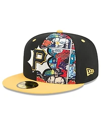 New Era Men's Black/Gold Pittsburgh Pirates 2025 Mlb Diamond Hero Edition 59FIFTY Fitted Hat
