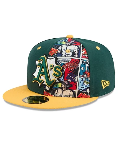 New Era Men's Green/Gold Athletics 2025 Mlb Diamond Hero Edition 59FIFTY Fitted Hat