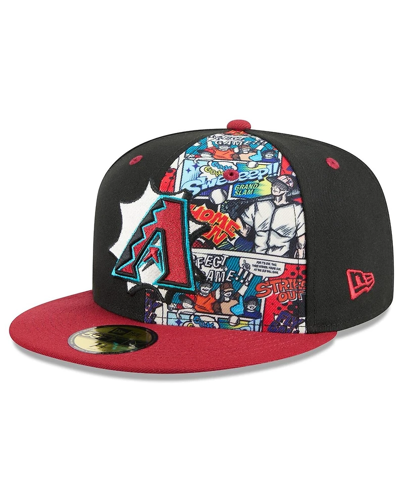New Era Men's Black/Red Arizona Diamondbacks 2025 Mlb Diamond Hero Edition 59FIFTY Fitted Hat