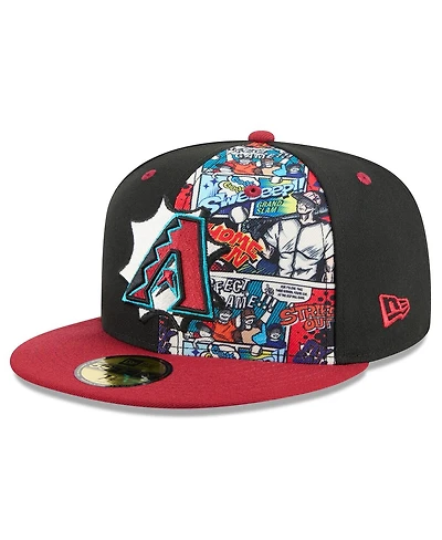 New Era Men's Black/Red Arizona Diamondbacks 2025 Mlb Diamond Hero Edition 59FIFTY Fitted Hat