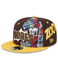 New Era Big Boys and Girls Brown/Gold San Diego Padres 2025 Mlb Diamond Hero Edition 9FIFTY Snapback Hat