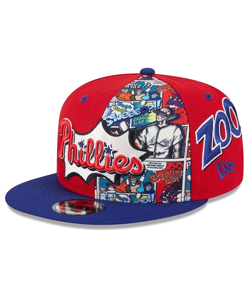 New Era Big Boys and Girls Red/Royal Philadelphia Phillies 2025 Mlb Diamond Hero Edition 9FIFTY Snapback Hat