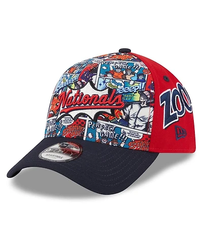 New Era Big Boys and Girls Red/Navy Washington Nationals 2025 Mlb Diamond Hero Edition A-Frame 9FORTY Adjustable Hat