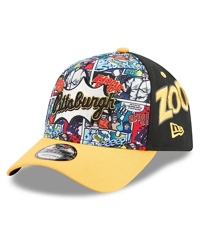 New Era Big Boys and Girls Black/Gold Pittsburgh Pirates 2025 Mlb Diamond Hero Edition A-Frame 9FORTY Adjustable Hat