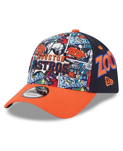 New Era Big Boys and Girls Navy/Orange Houston Astros 2025 Mlb Diamond Hero Edition A-Frame 9FORTY Adjustable Hat