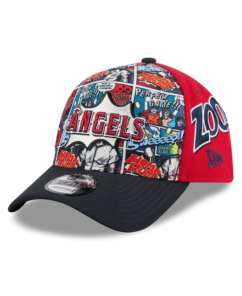 New Era Big Boys and Girls Red/Navy Los Angeles Angels 2025 Mlb Diamond Hero Edition A-Frame 9FORTY Adjustable Hat