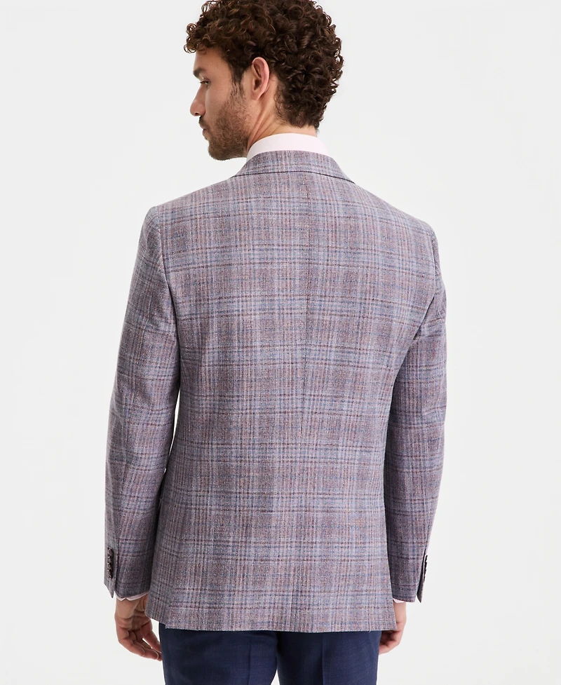 Ted by Baker Men's Purple Plaid Modern-Fit Blazer