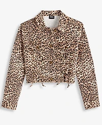 I.n.c. International Concepts Women's Leopard-Print Lace-Up Denim Jacket, Macy's Exclusive