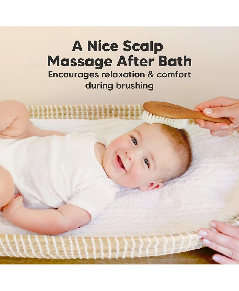 KeaBabies Baby Hair Brush, Oval Cradle Cap Soft Brush for Infant, Newborn Hairbrush Girls, Boys, Scalp