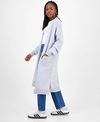 Madden Girl Juniors' Open-Front Patch-Pocket Duster Cardigan
