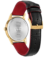 Citizen Disney | Macy's Unisex Soaring High Mickey Mouse Black Leather Strap Watch 40mm, Created for Macy's
