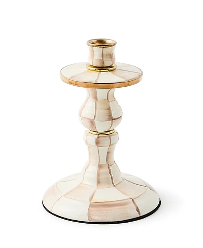 MacKenzie-Childs Mocha Check Small Candlestick
