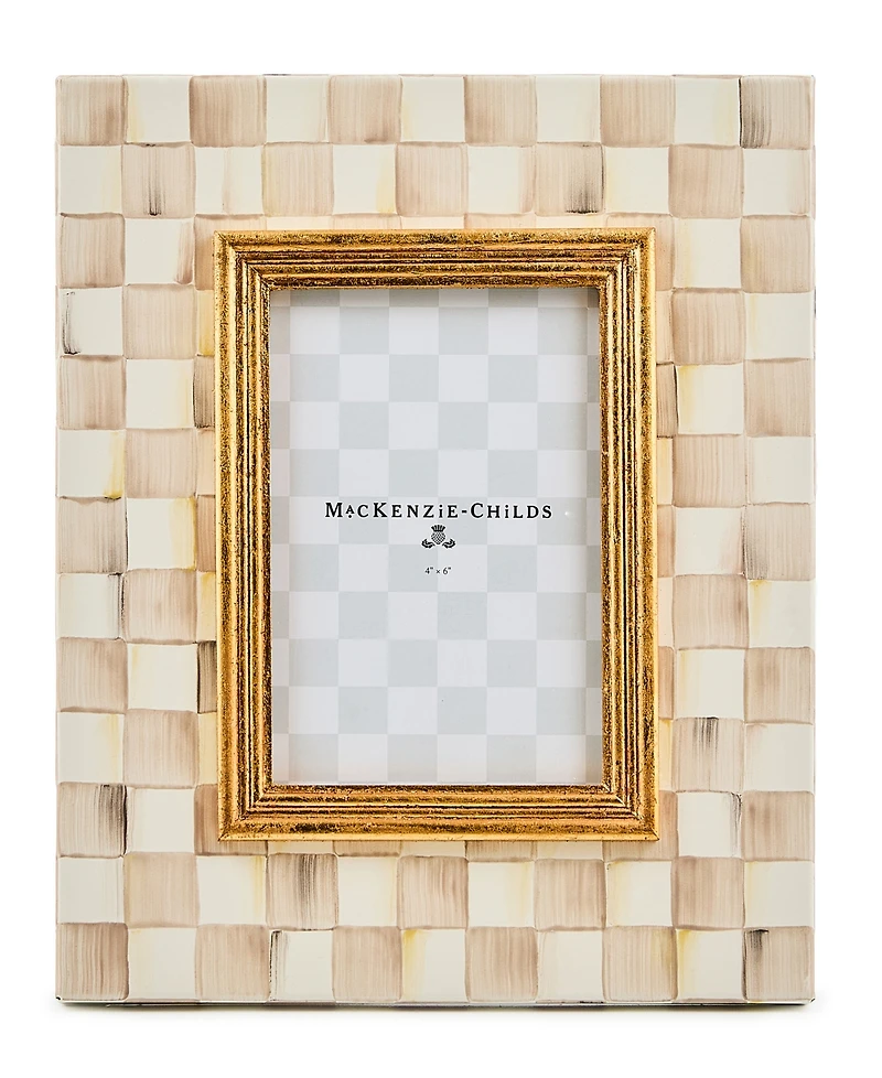 MacKenzie-Childs Mocha Check Frame, 4" x 6"