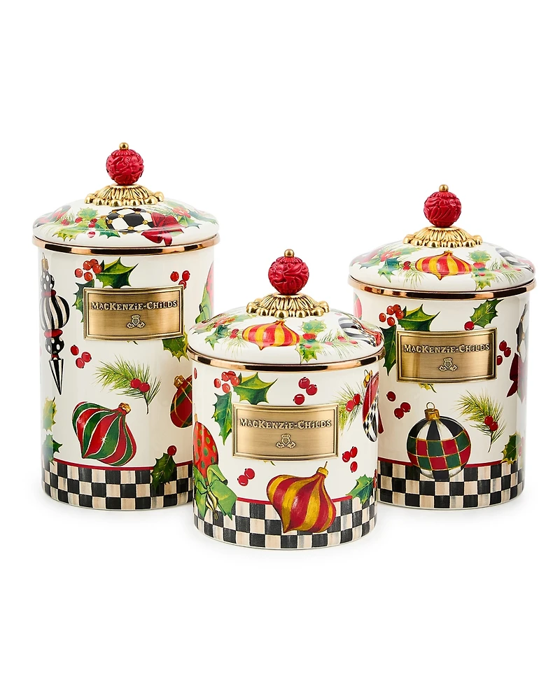 MacKenzie-Childs Deck the Halls Small Canister