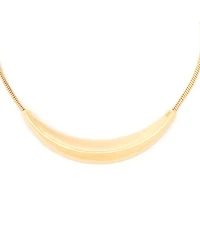 Steve Madden Rhodium Boho Sculpted Smile Necklace