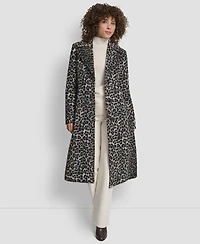 Dkny Women's Maxi Boucle Notch Collar Coat