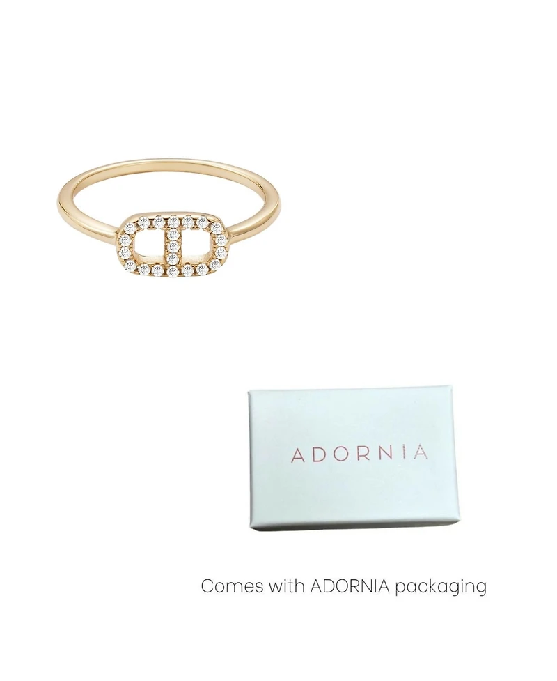 Adornia Fine 14k Gold Vermeil .925 Sterling Silver Cz Mariner Link Ring