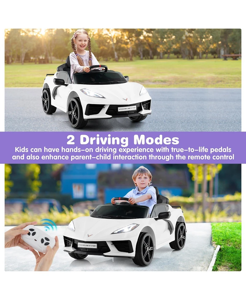 Akiudex 12V Chevrolet Corvette Ride On Car with Remote for Kids