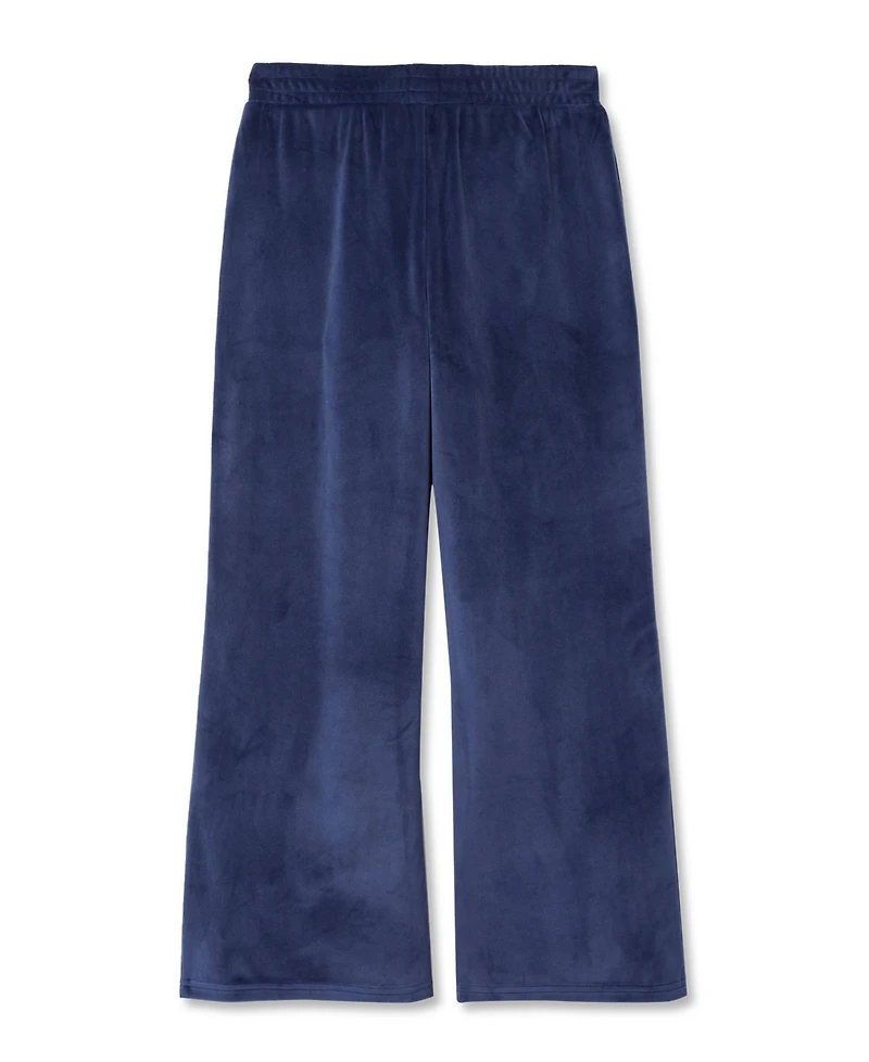 Lands' End Girls Wide Leg Velour Pants