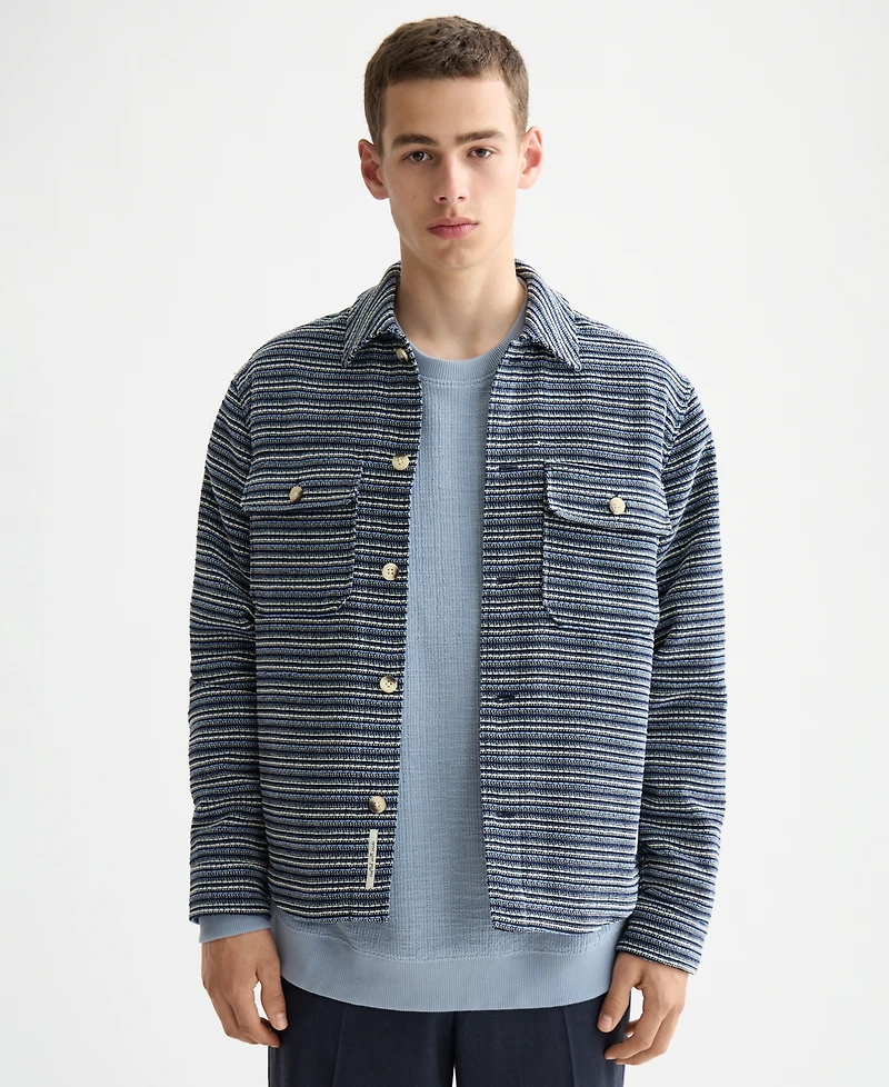 Scotch & Soda Men's Long Sleeve Striped Overshirt