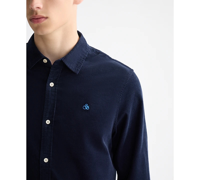 Scotch & Soda Men's Regular Fit Chest Embroidered Shirt