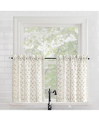 Ridgewood Floral Stripe Semi-Sheer Rod Pocket Kitchen Curtain Tier Pair