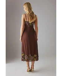 Warehouse Embellished Strappy Sequin Midi Dress
