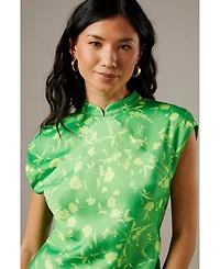 Warehouse Women's Crinkle Satin Button Side Midi Dress