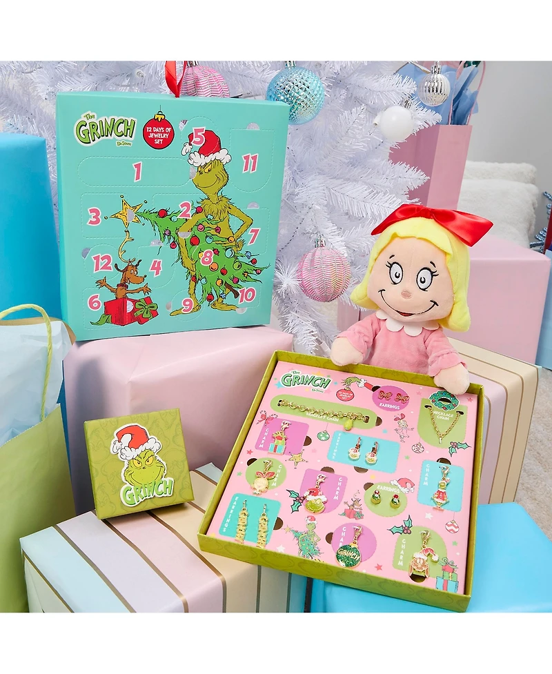 Dr. Seuss Grinch Jewelry Advent Gift Set: Necklace, Bracelet & Charms Mix & Match Christmas Calendar Box Collection