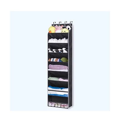 gaomon Over The Door Shoe Organizer, 8 Tier Hanging Shoe Rack with 4 Metal Hook, Deep Pockets Door Hanging Organizer Shoe Storage Holder for Closet Do