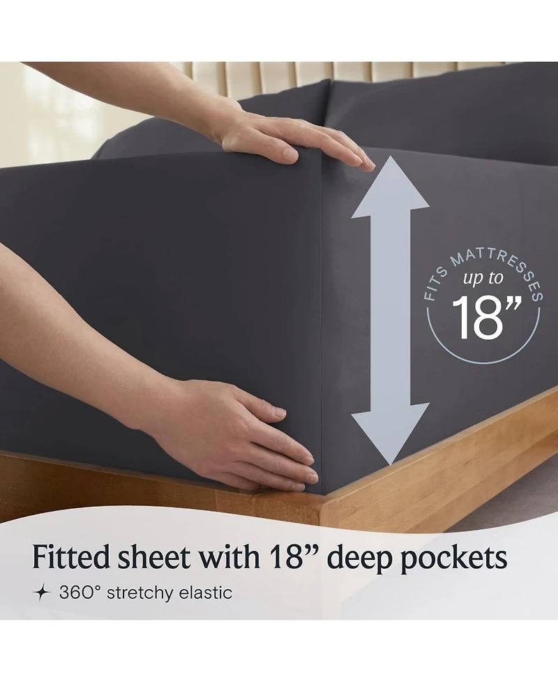 5PC Silky Soft Cooling Deep Pocket Performance Sheet Set