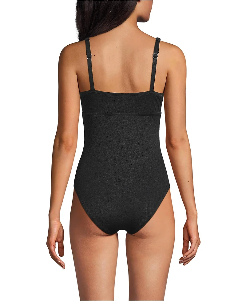 Lands' End Women's Crepe Rectangular Wire One Piece