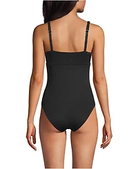 Lands' End Women's Crepe Rectangular Wire One Piece