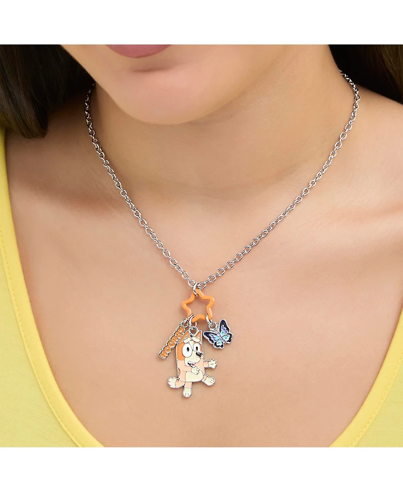 Bluey and Bingo Bff Pendant Necklace Set with Star and Charm Tags - 2 Piece Jewelry Gift
