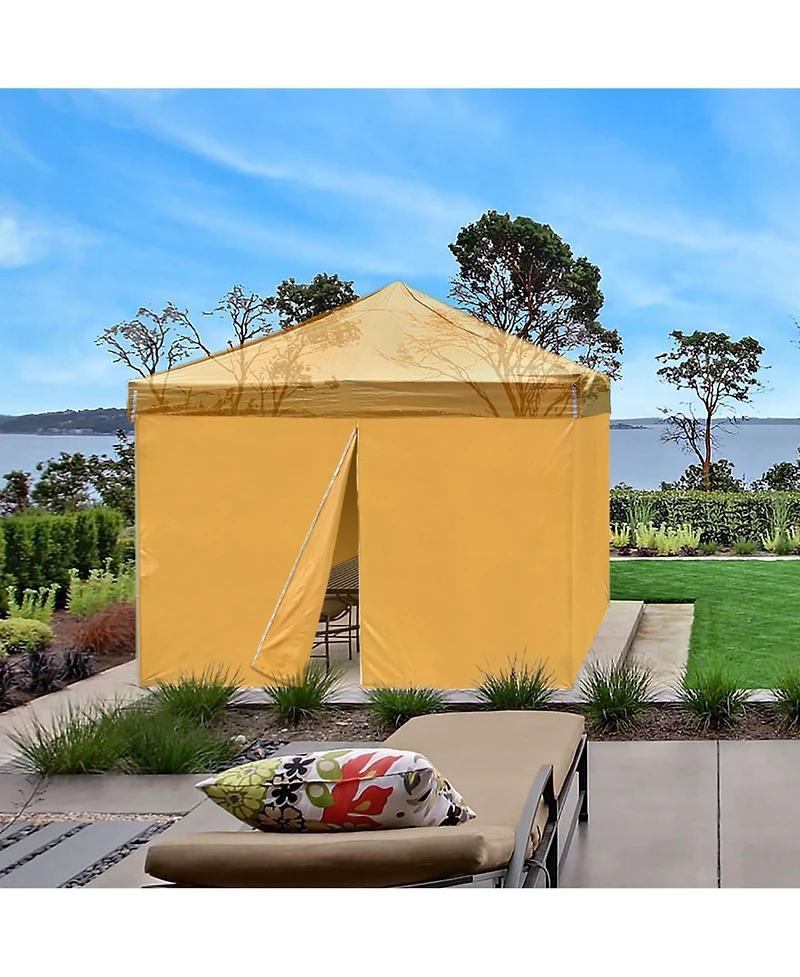 InstaHibit Set of 4 Sidewall Fits 10x10ft Canopy Tent with Zipper UV30+ Outdoor Party Yellow