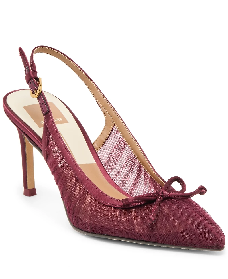 Dolce Vita Women's Yela Tule Bow Slingback Pumps