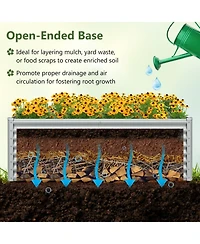 Gymax 2 Pcs Raised Garden Bed Large Metal Planter Box Kit for Vegetable Herb 6' x 3' 2'