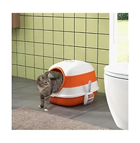 Zeus & Ruta Covered Cat Litter Box with Lid and Two-Way Door