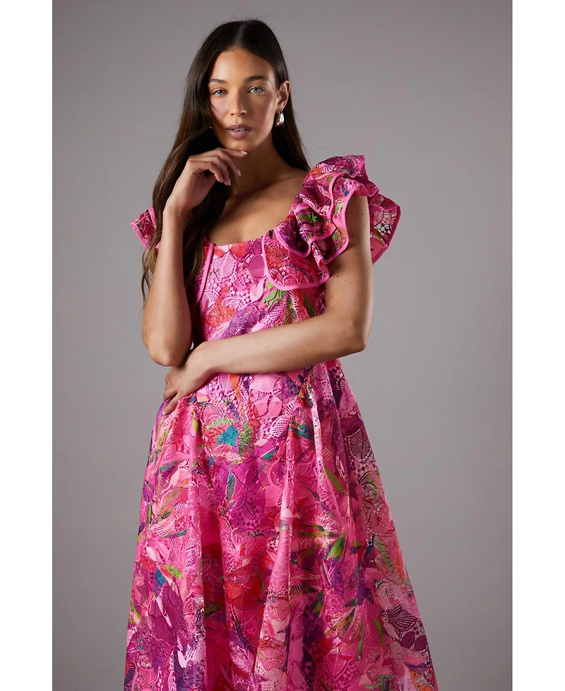 Coast Women's Frill Sleeve Midi Dress