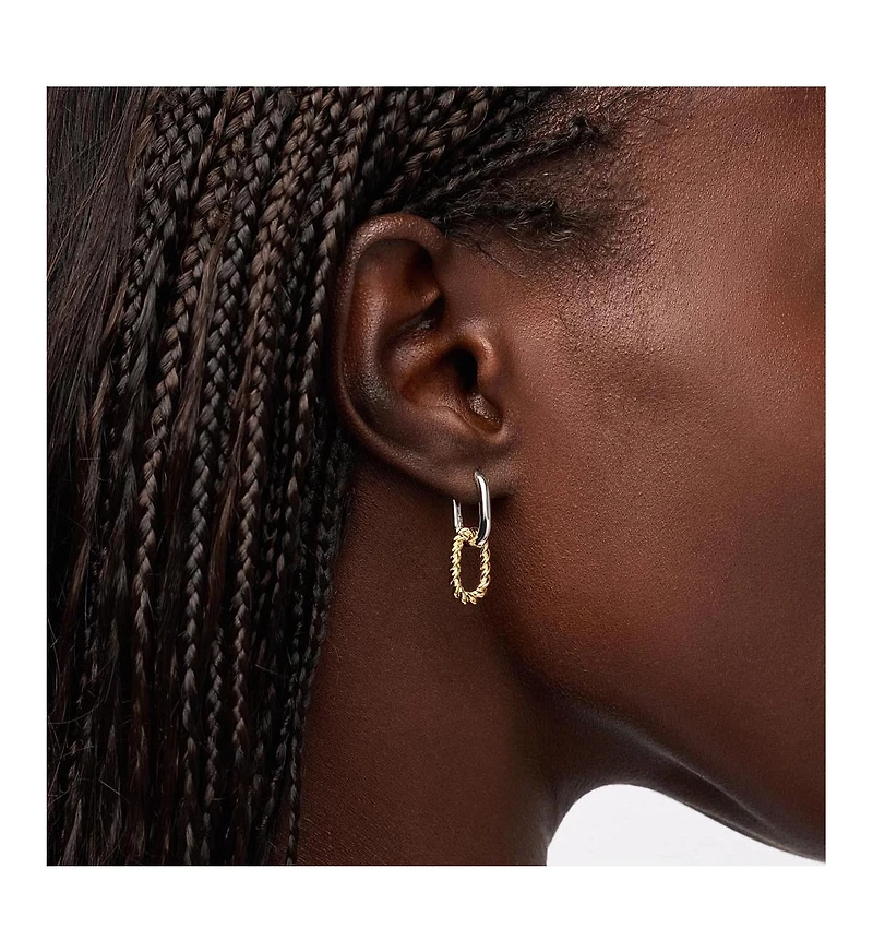Ana Luisa Drop Earrings - Ash Double Mini Two Tone