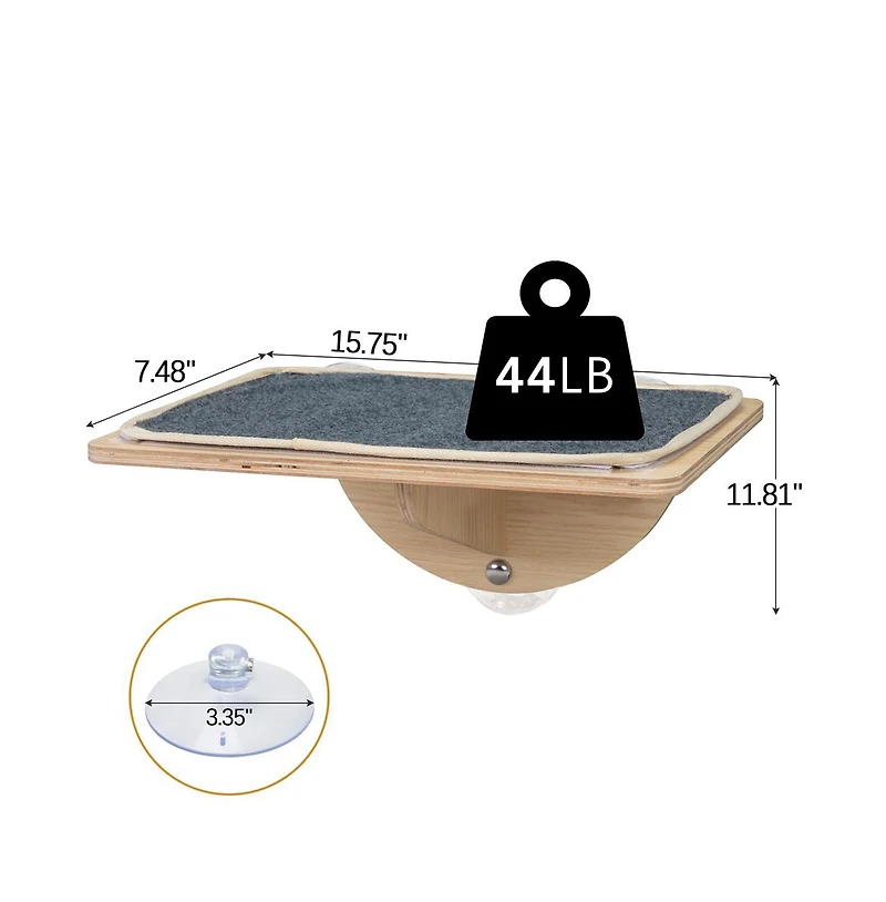 Zeus & Ruta Window Hammock Cat Bed with Suction Cups and Felt