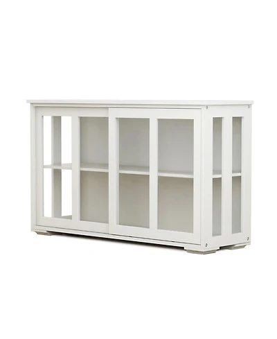 Casainc Kitchen Storage Cabinet with Glass Door for Pantry or Dining Room